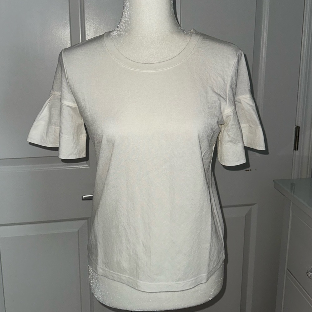 Club Monaco Ruffle Short Sleeve Top